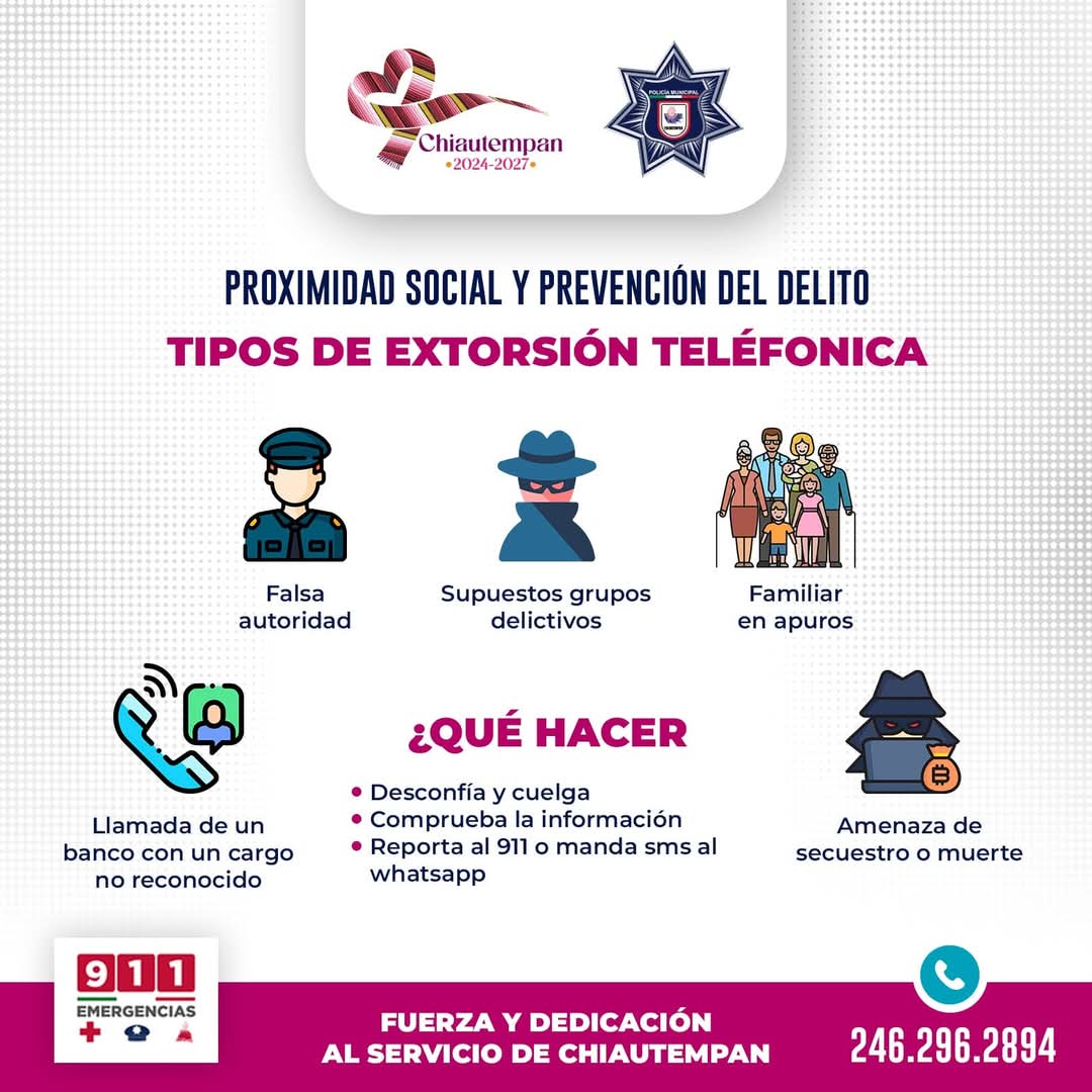 Alerta alcaldía chiautempense contra llamadas de extorsión a nombre de Blanca Angulo